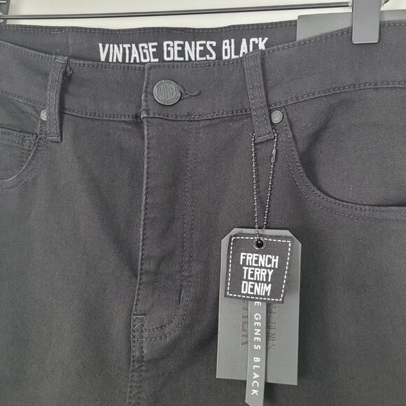 VGB Vintage Genes Black Size 34x30 Slim Fit Stretch French Terry Jeans Black NWT - Picture 7 of 13